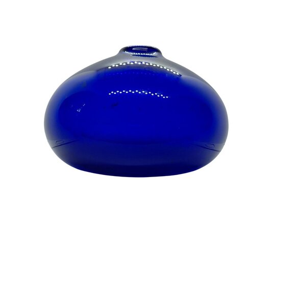 Vintage handmade blown glass vase cobalt blue - Picture 2 of 5